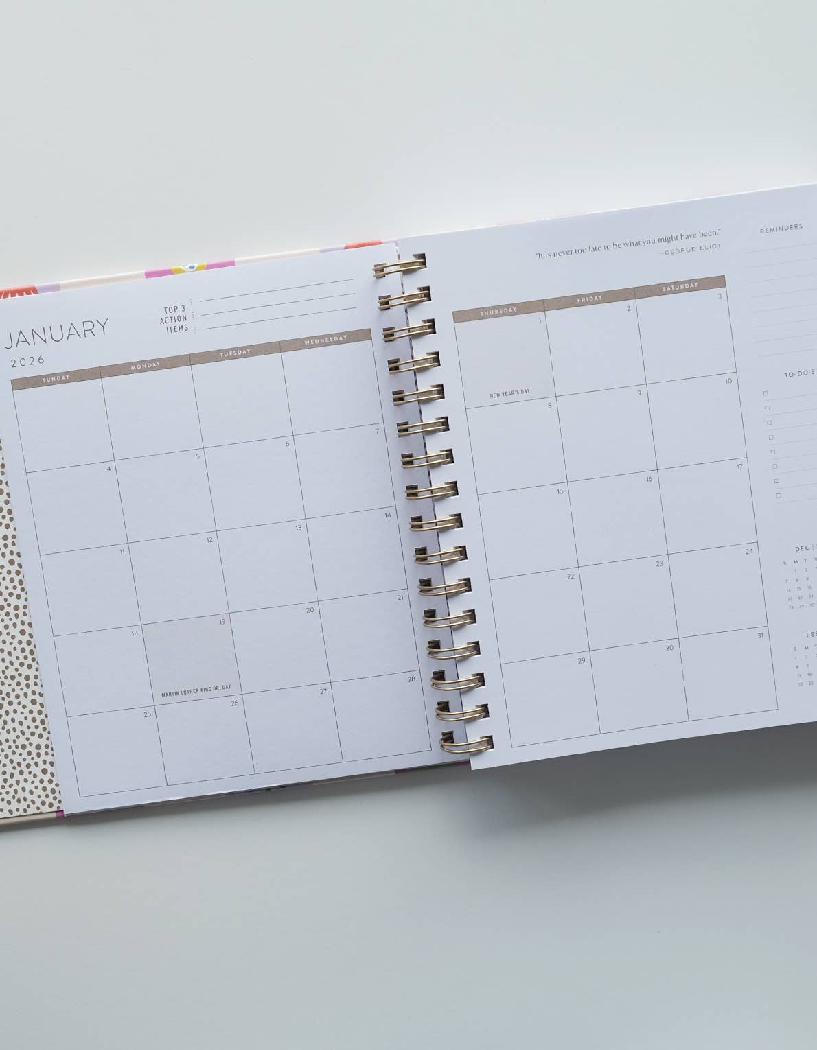2026 Floral Checks Hardcover Planner