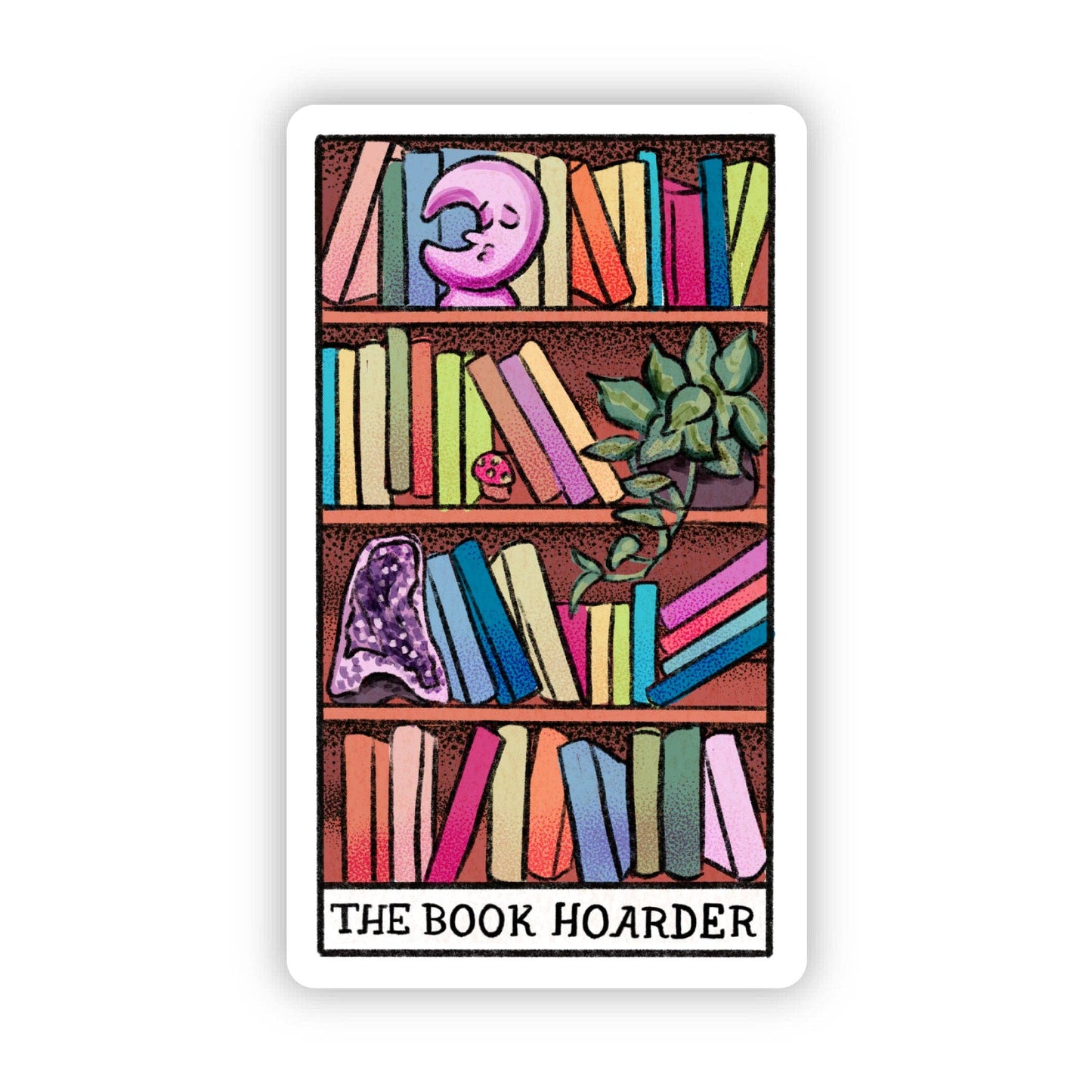 The Book Hoarder Tarot Card Sticker