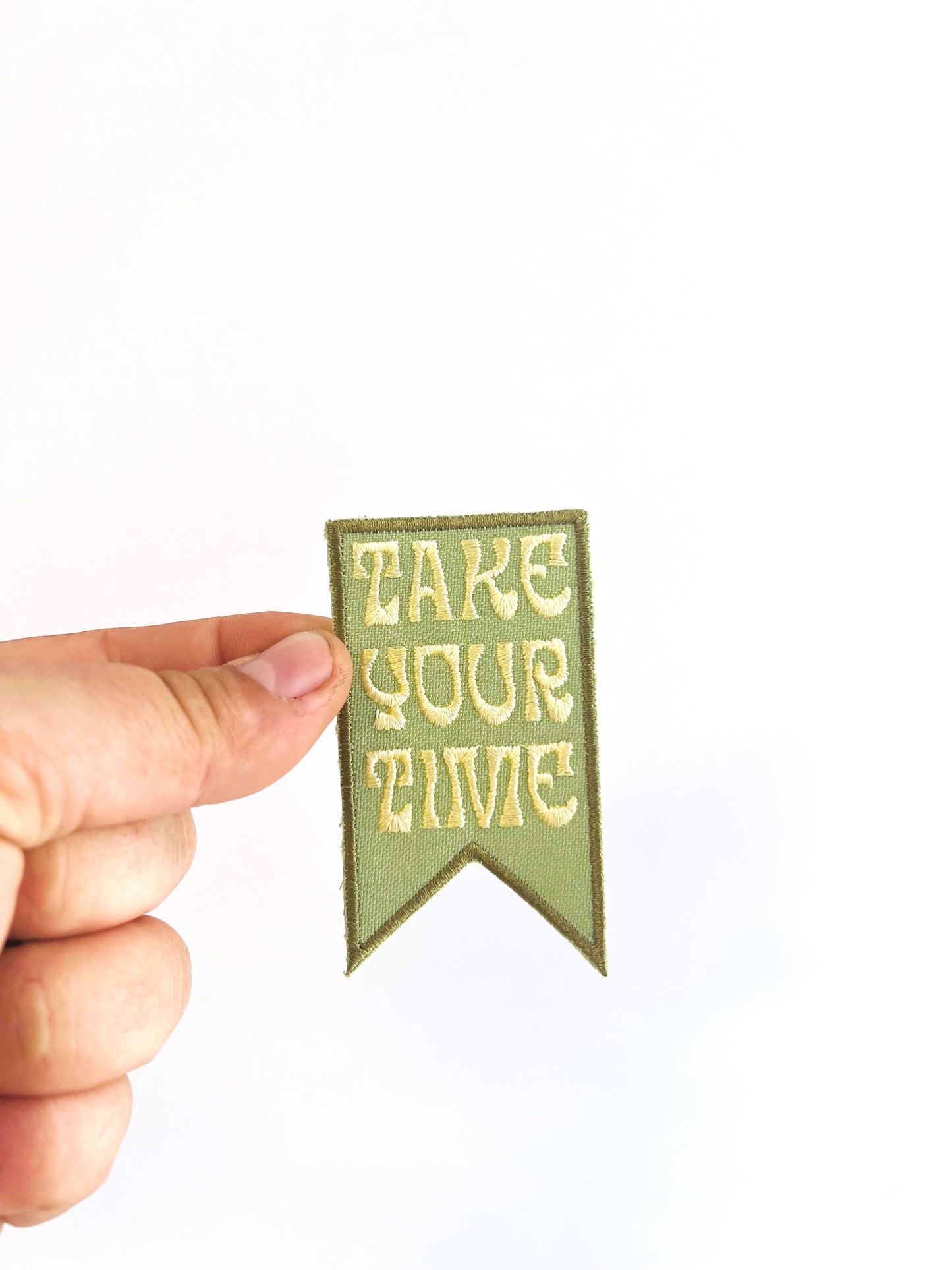 Take Your Time Embroidered Iron-on Patch