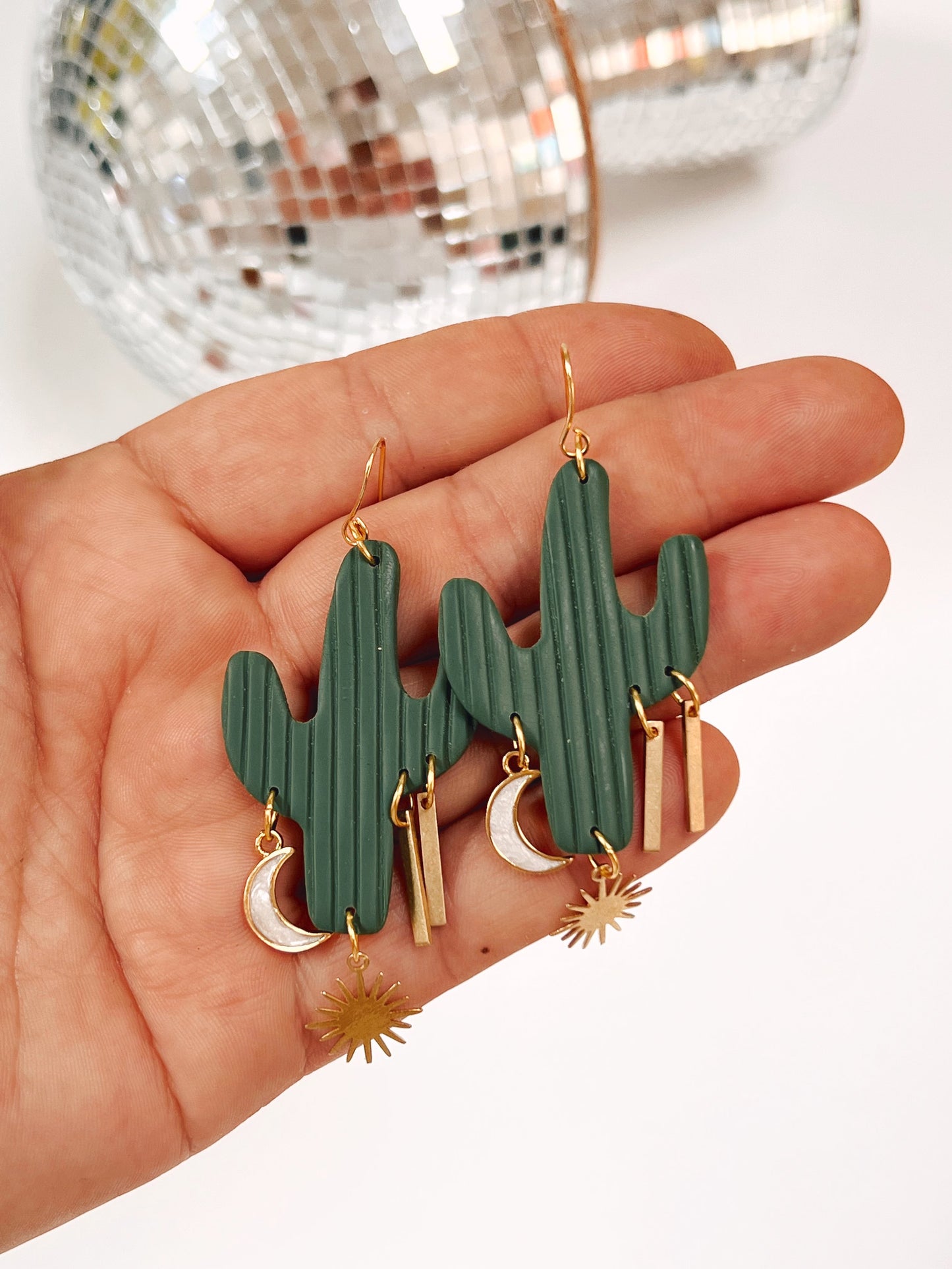 Sahara Asymmetrical Cactus Dangles
