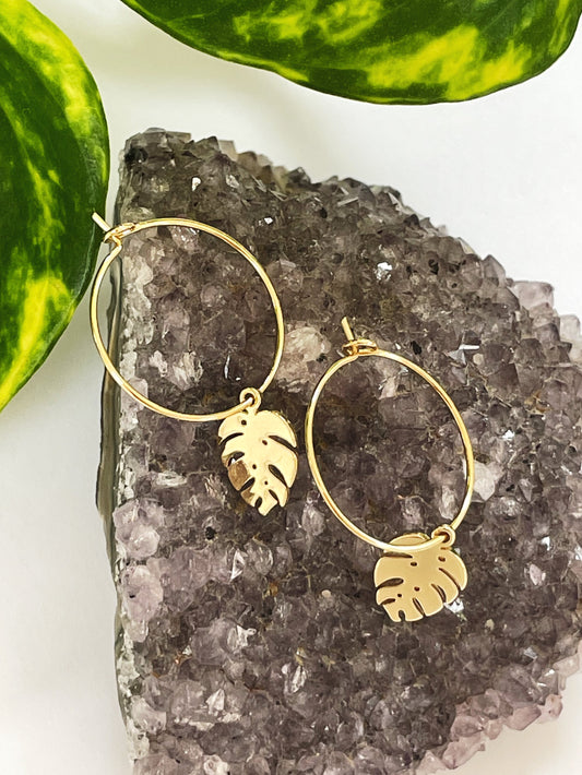 Monstera Earrings
