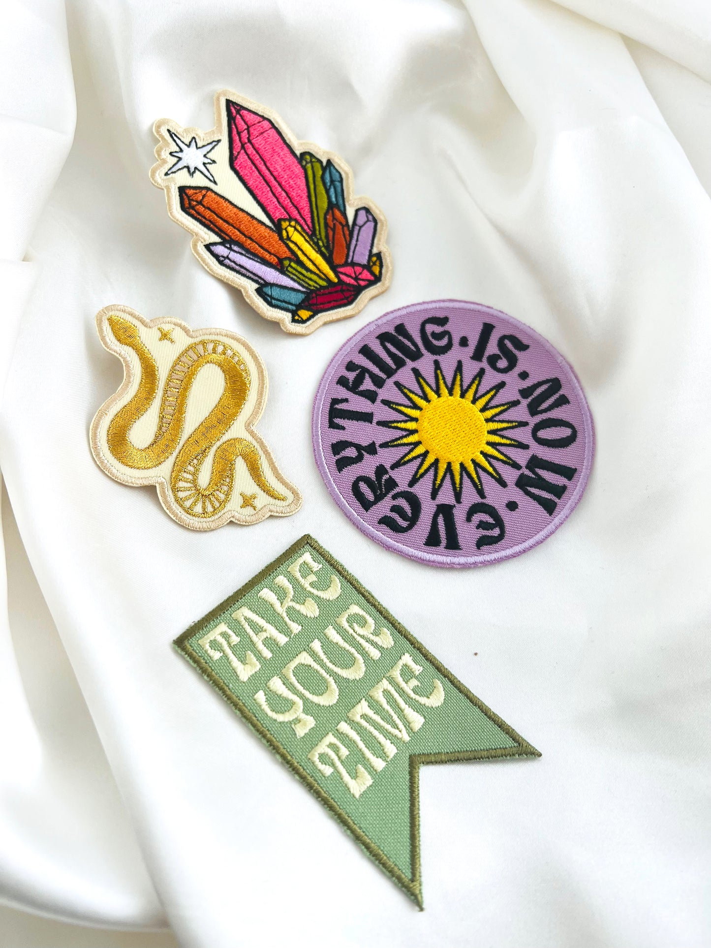 Take Your Time Embroidered Iron-on Patch