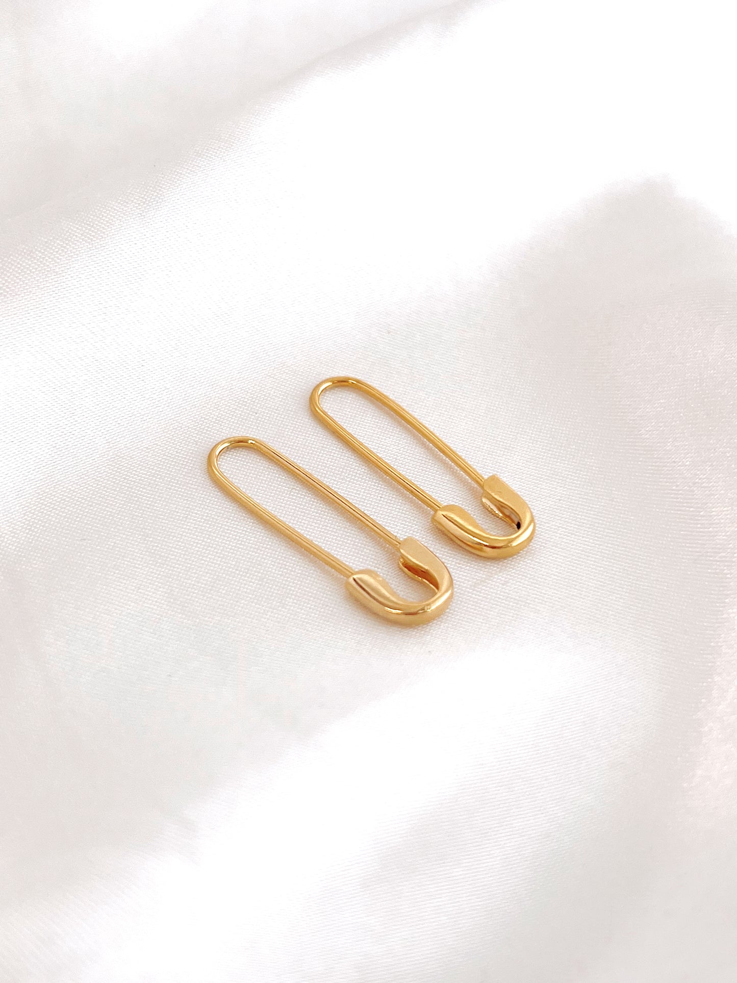 Safety Pin Earrings (Gold + Silver)