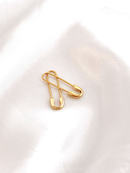Safety Pin Earrings (Gold + Silver)