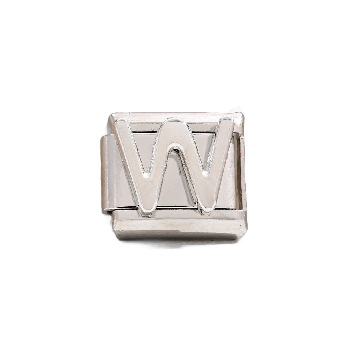 Silver Letter Italian Charm