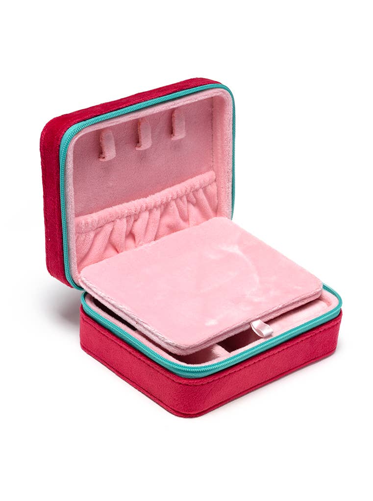 Strawberry Season Velvet Jewelry Zip Case