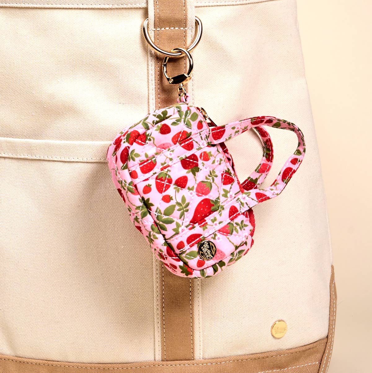Itty Bitty Duffle Bag Charm - Strawberry Fields