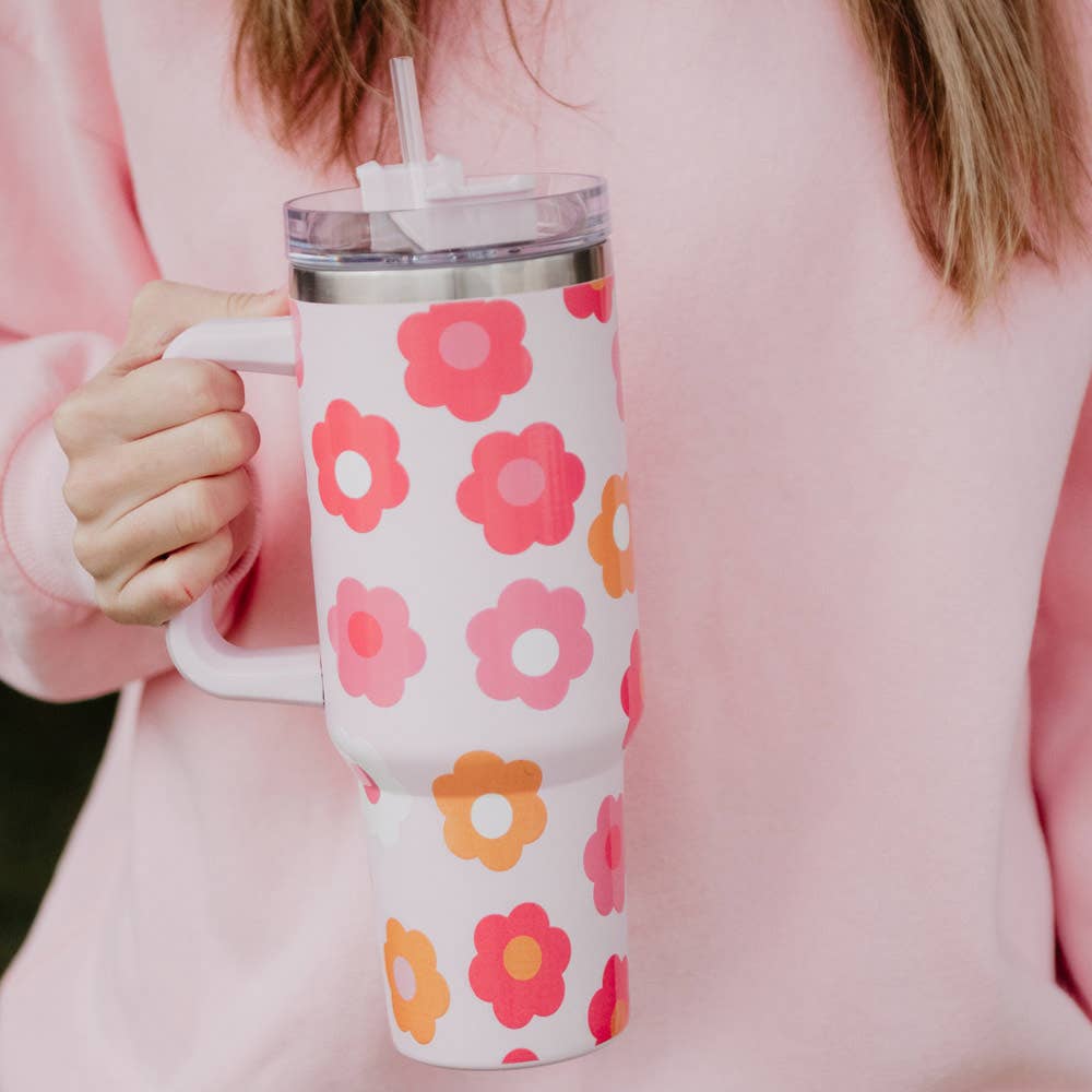 Groovy Flowers Tumbler Cup