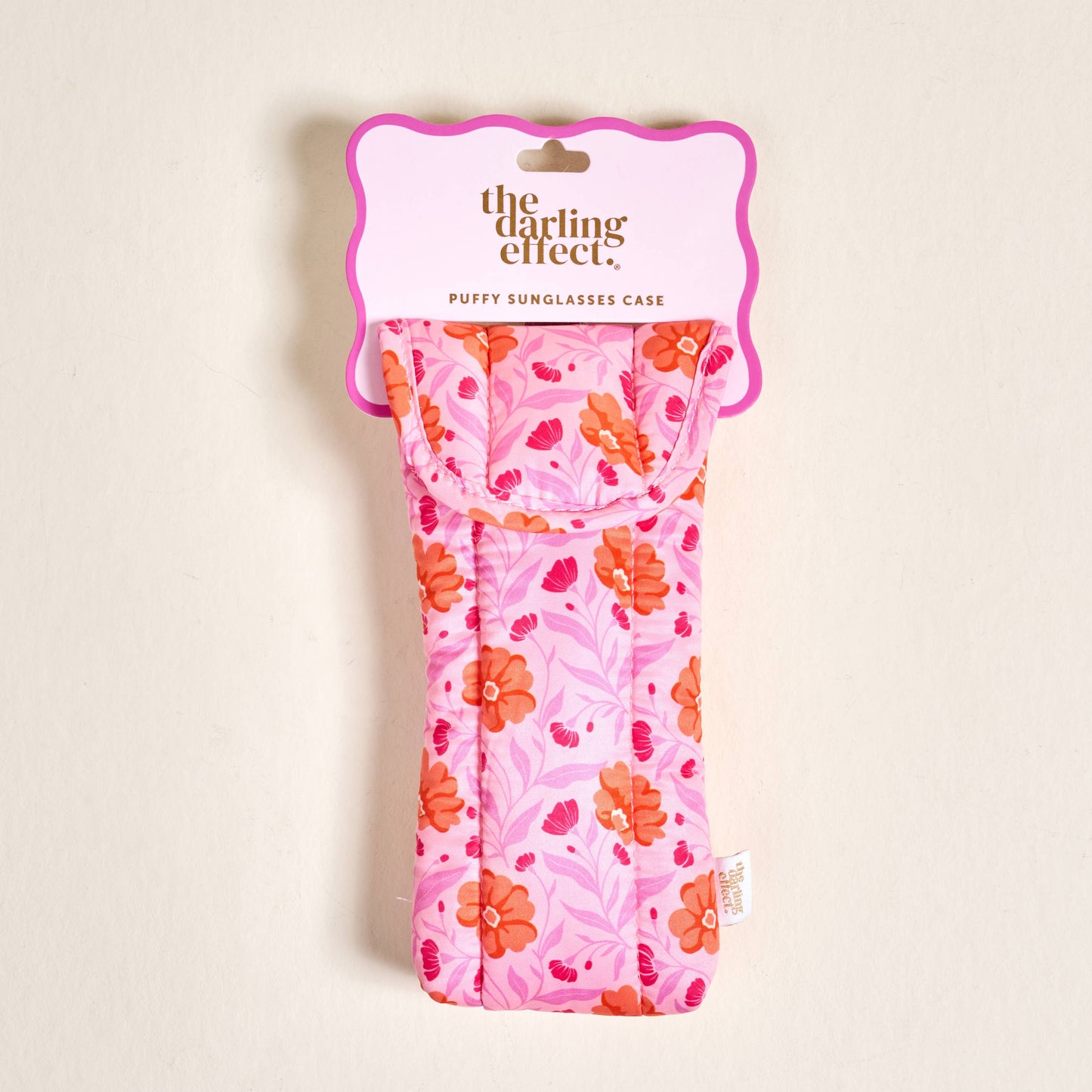 Puffy Sunglasses Case–Poppin' Petals Hot Pink
