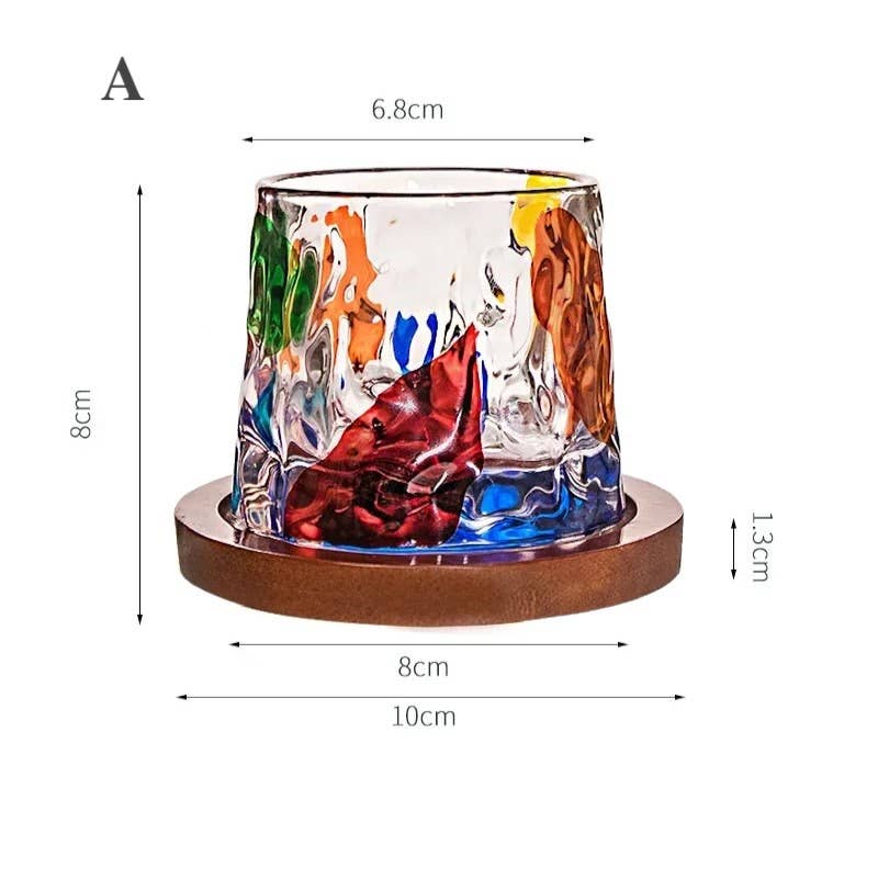 Rotating Glass Cup with Coaster