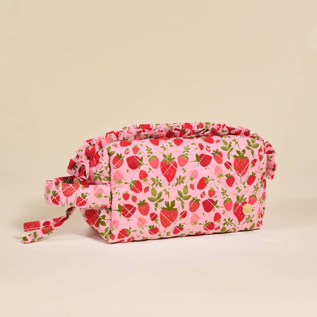 Strawberry Fields Quilted Cosmetic Pouch