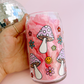 Floral Mushroom Glass Cup