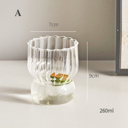 Crystal Clear Fluted Glass Tumbler