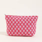 Travel Checker Makeup Cosmetic Pouch Bag