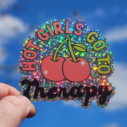 Hot Girls Go to Therapy Sticker