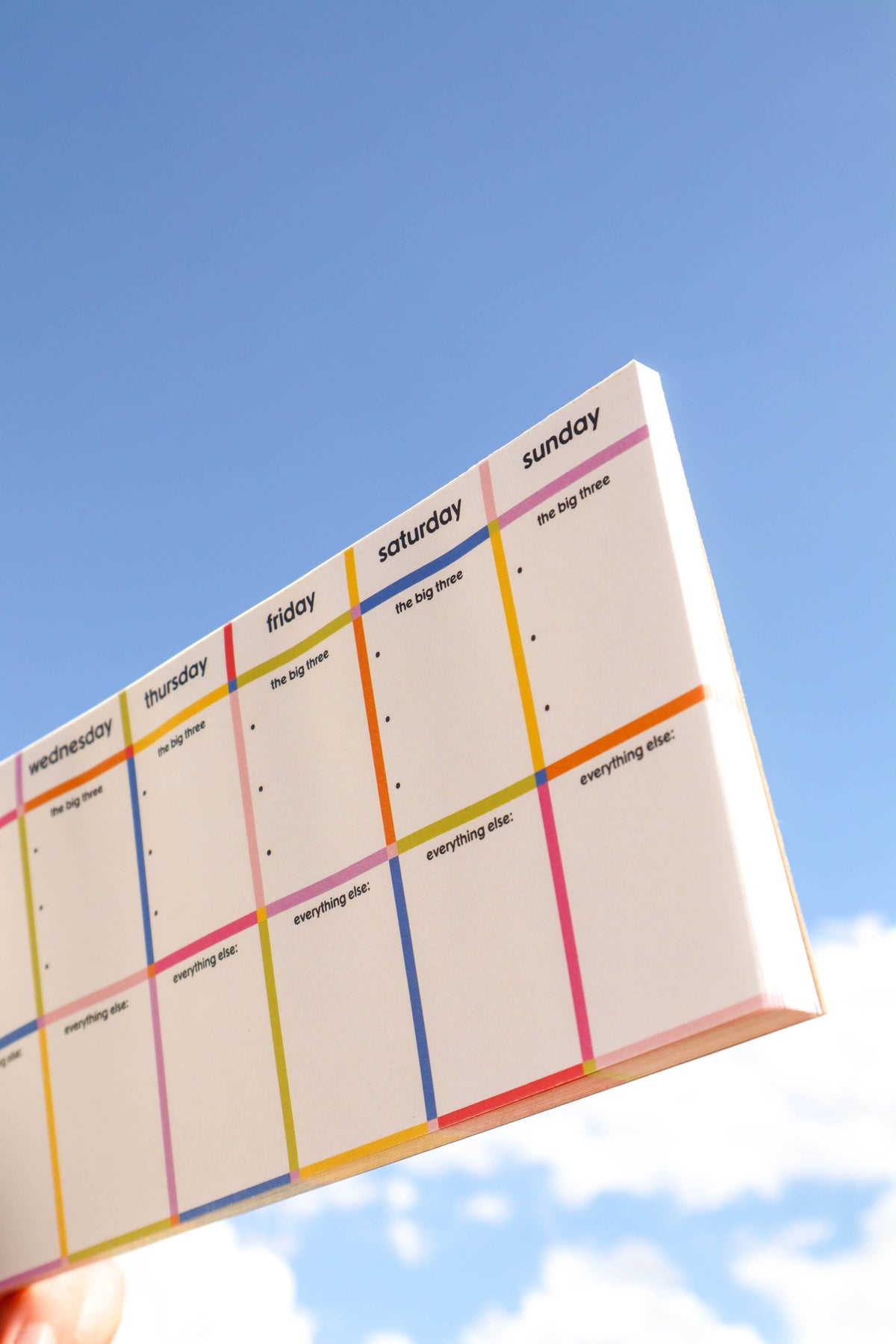 32 Note Pan Weekly Big 3 Desk Notepad – Golden Hour Designs