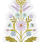 Clear Lavender Flower Damask Sticker