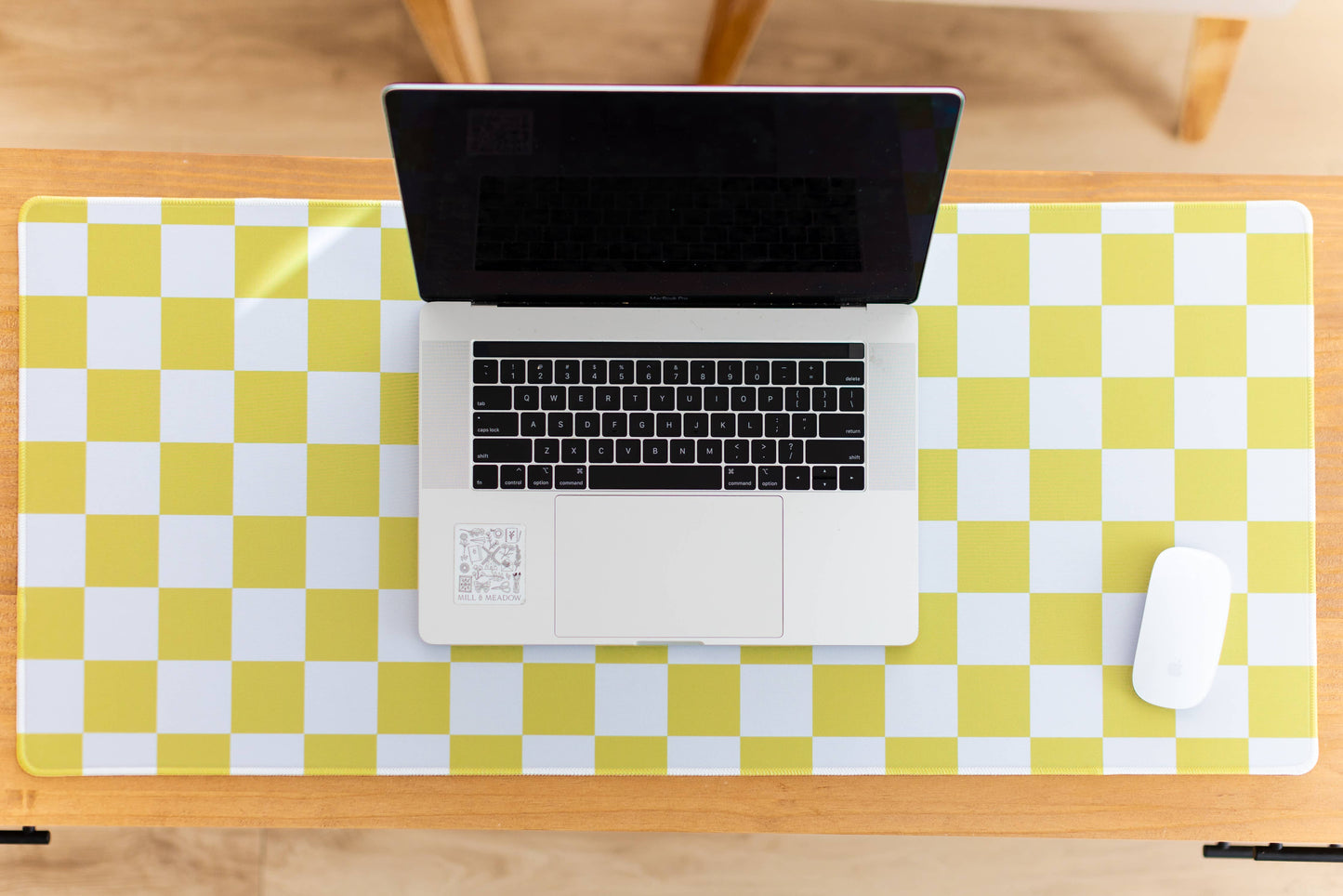 Green Checkerboard Desk Pad