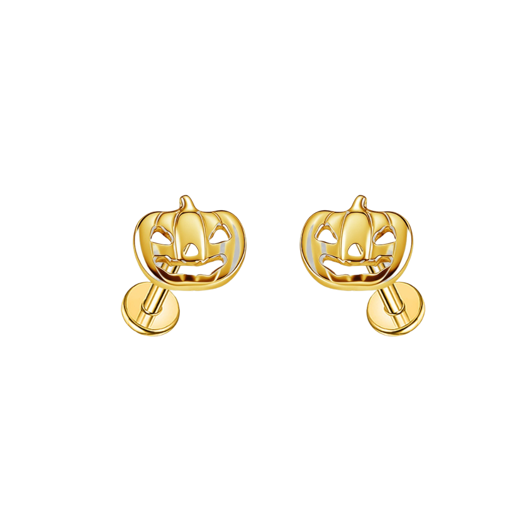 Jack-O-Lantern Flat-Back Stud (Single or Pair)