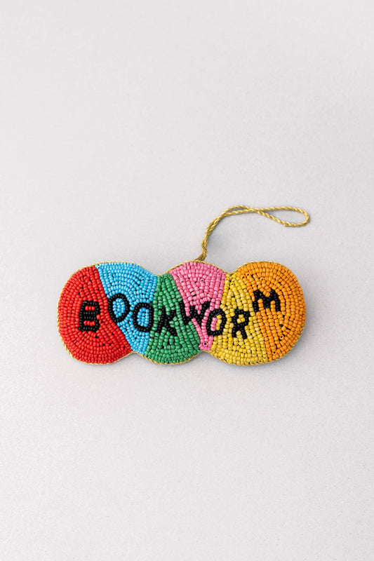 Bookworm Beaded Ornament