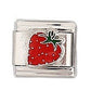 Silver Strawberry Enamel Italian Charm
