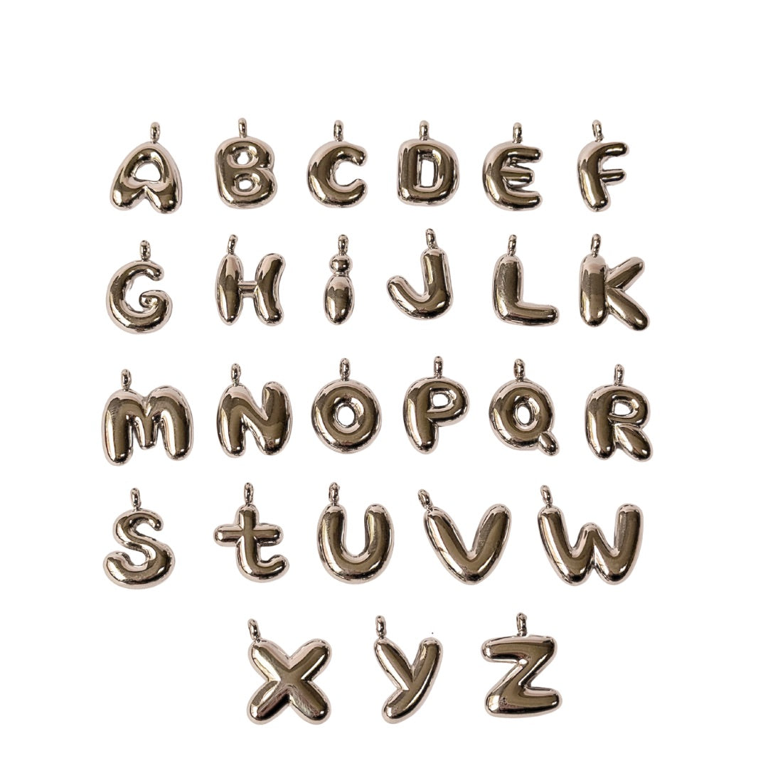 Bubble Letter Charms (Gold + Silver)