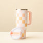 Peach Checker Take Me Everywhere Tumbler - 40 oz