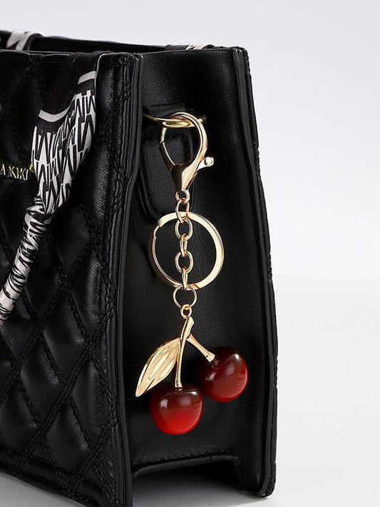 Shiny Cherry Drop Keychain / Bag Charm