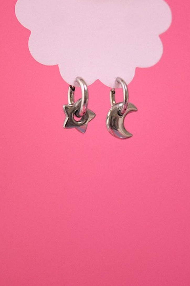 Lunar Charm Huggie Hoops