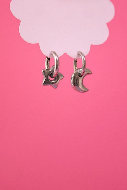 Lunar Charm Huggie Hoops
