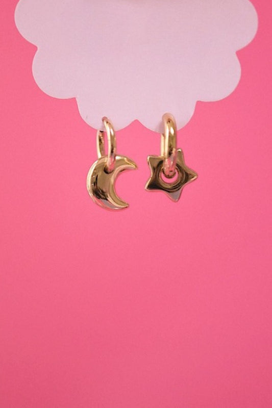 Lunar Charm Huggie Hoops