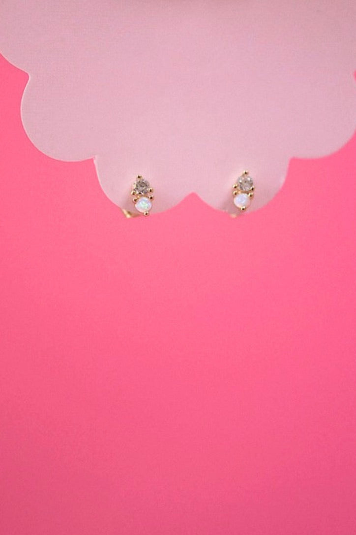 CZ Opal Studs