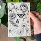 Garden Peony and Butterfly Temporary Tattoos