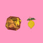 Enamel Lemon Gold Charm