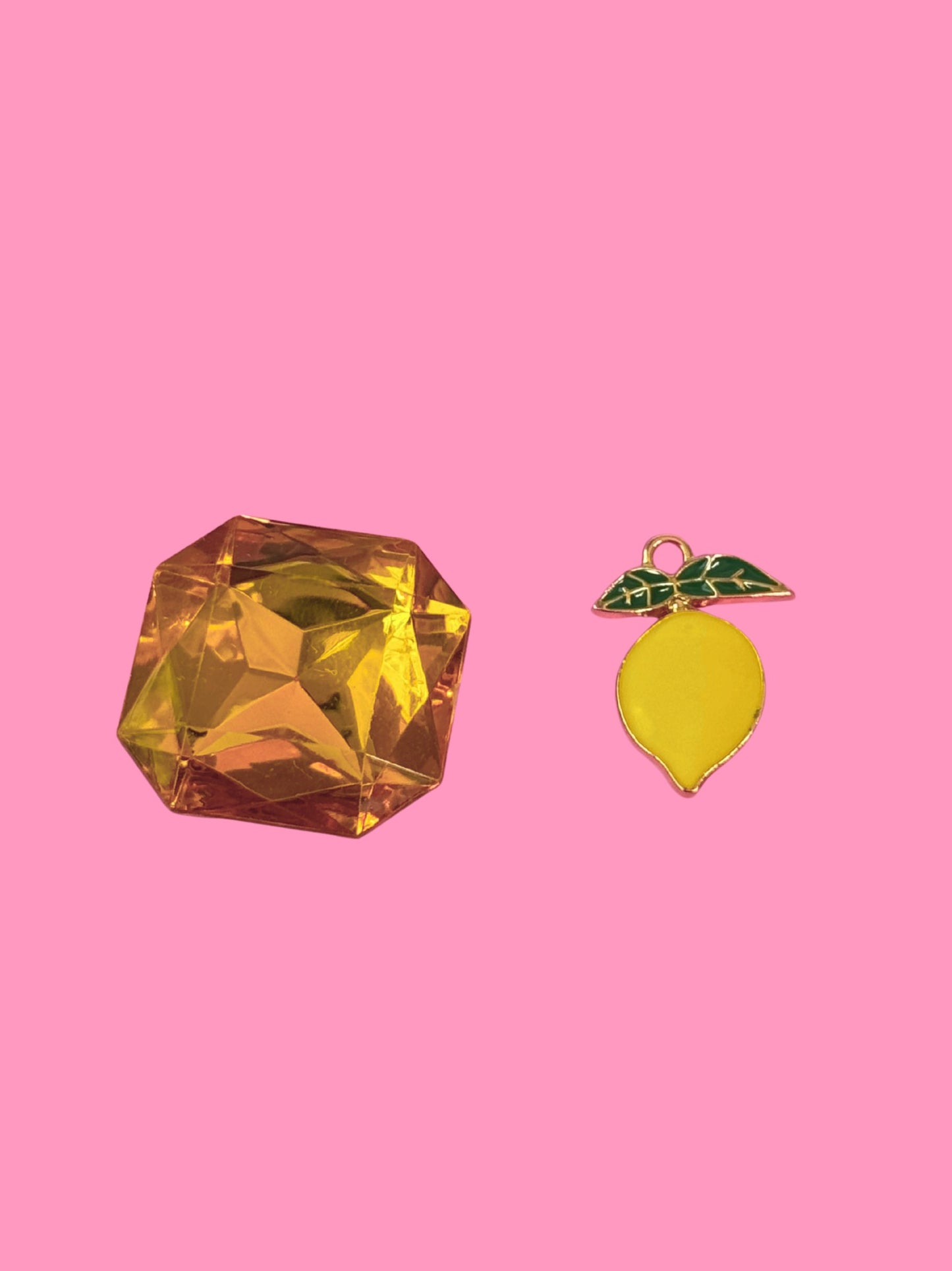Enamel Lemon Gold Charm