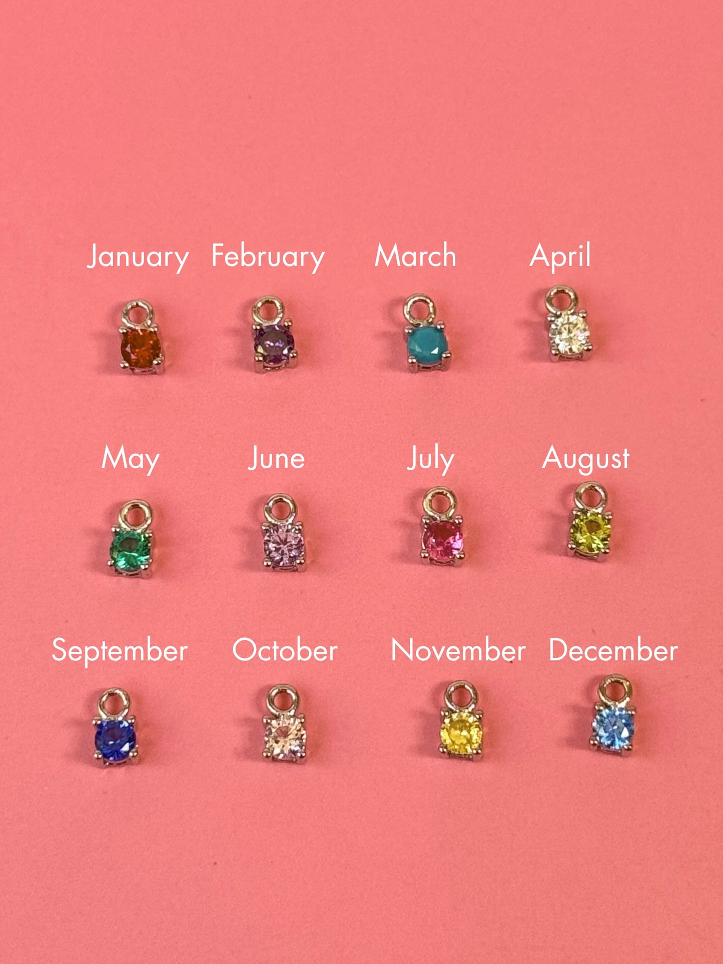 Birthstone Charms (Gold + Silver)