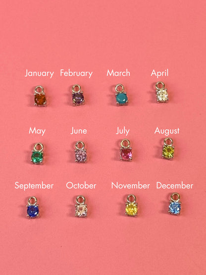 Mini Silver Birthstone Charms
