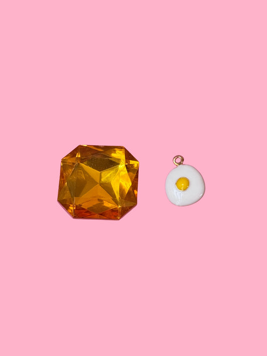 Fried Egg Gold Charm