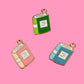 Enamel Book Gold Charm