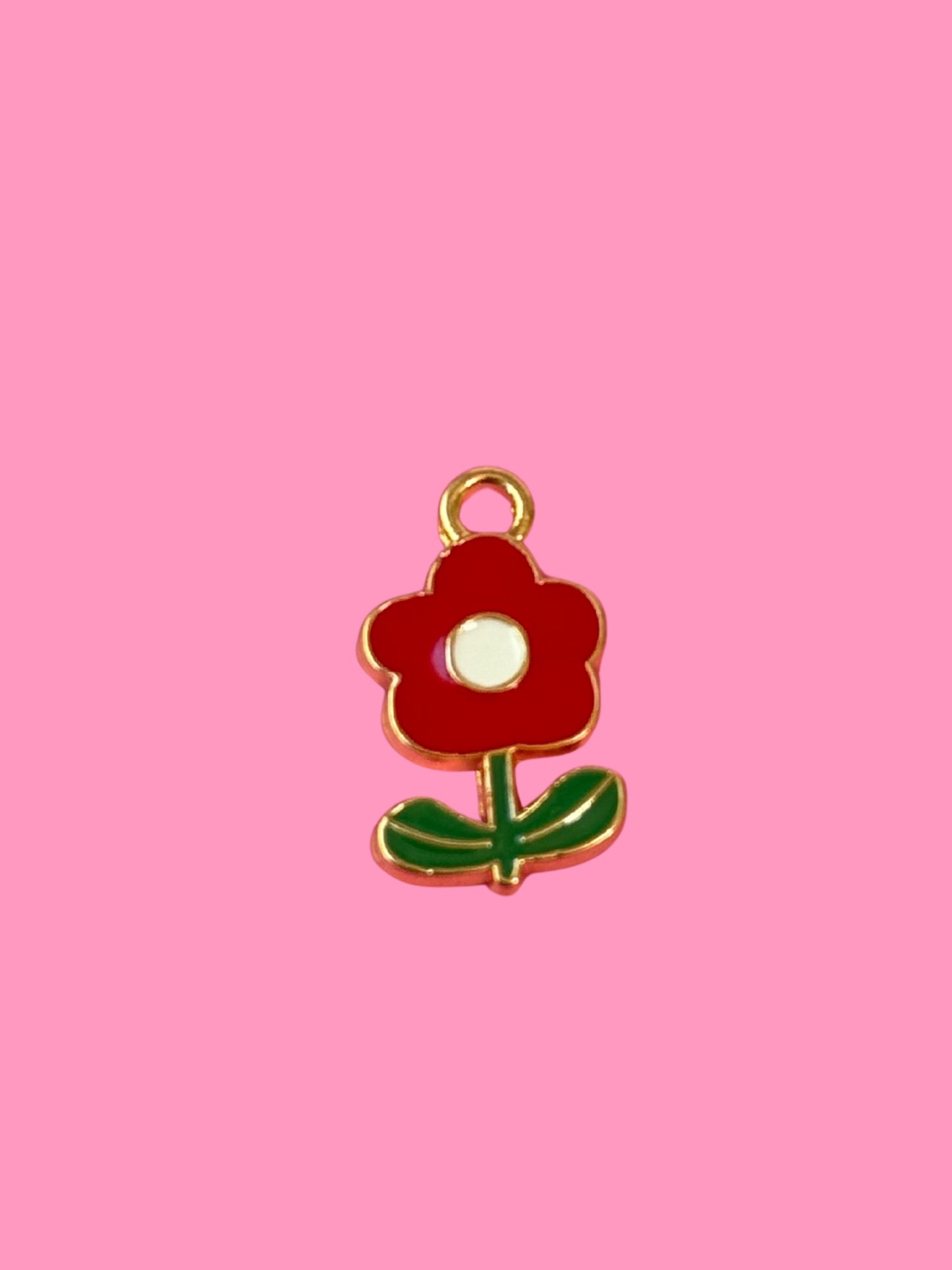 Poppy Flower Gold Charm