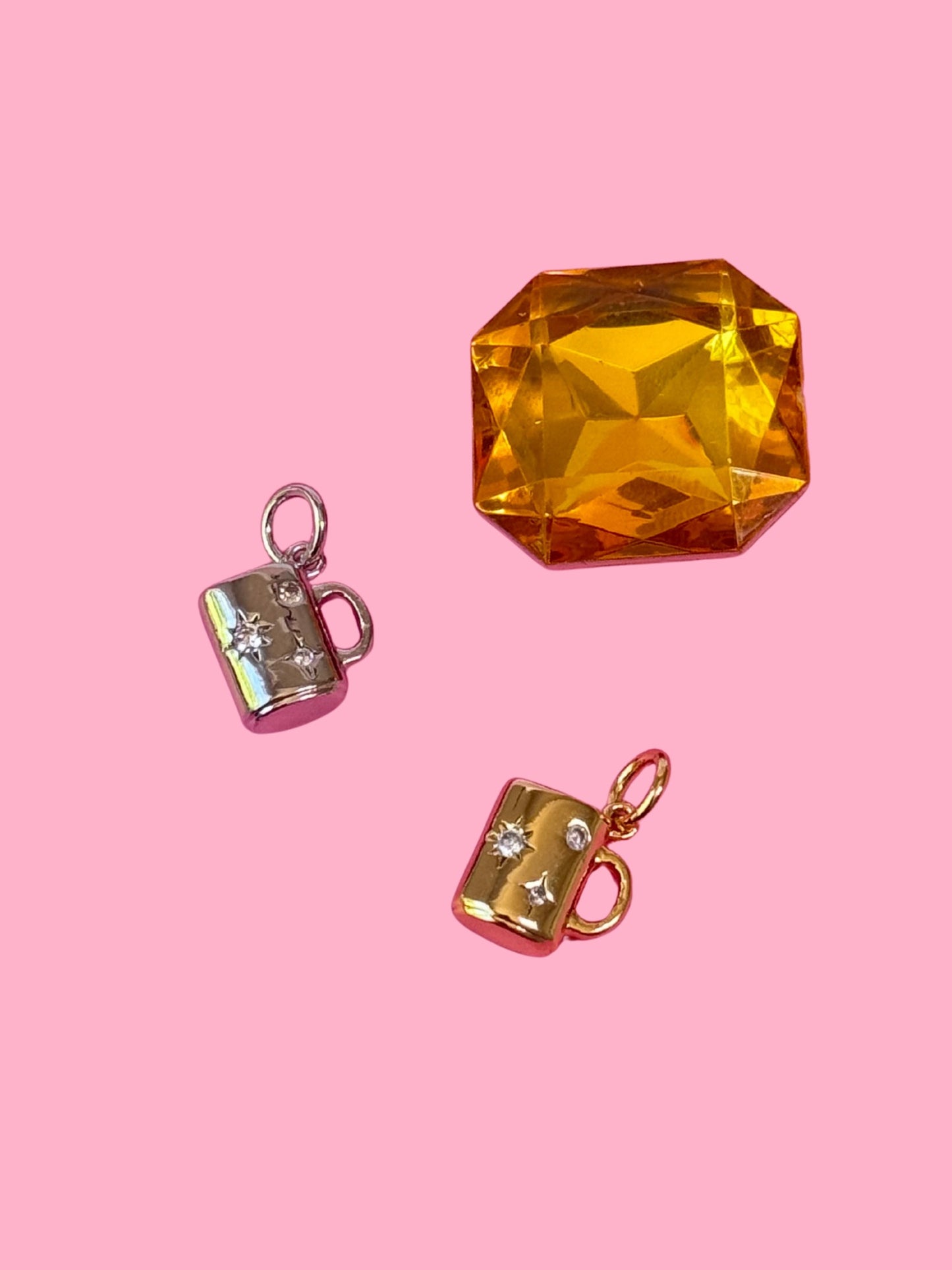 Coffee Mug Charm (Gold + Silver)
