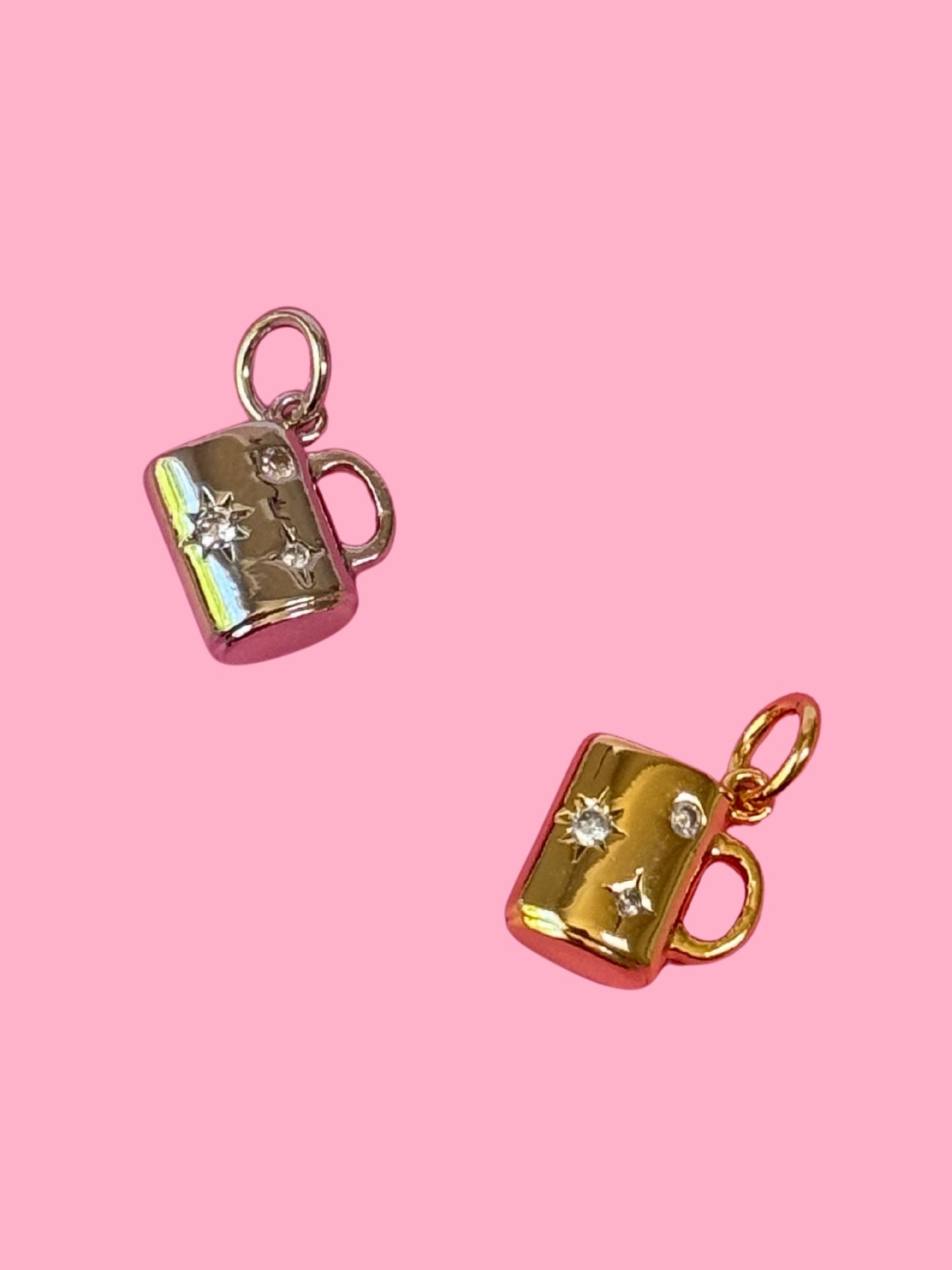Coffee Mug Charm (Gold + Silver)