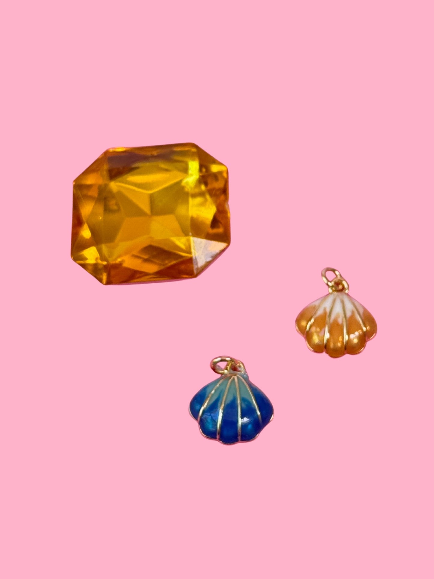 Enamel Seashell Gold Charm