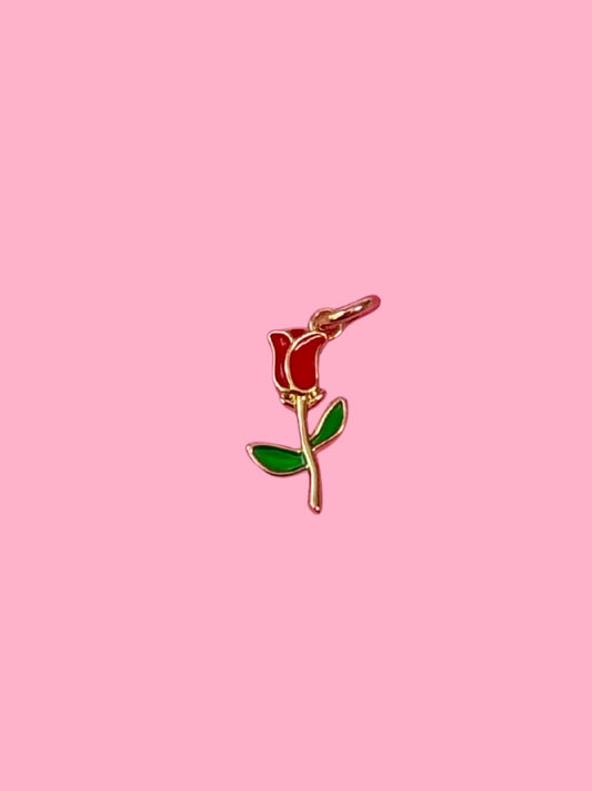 Rose Stem Gold Charm