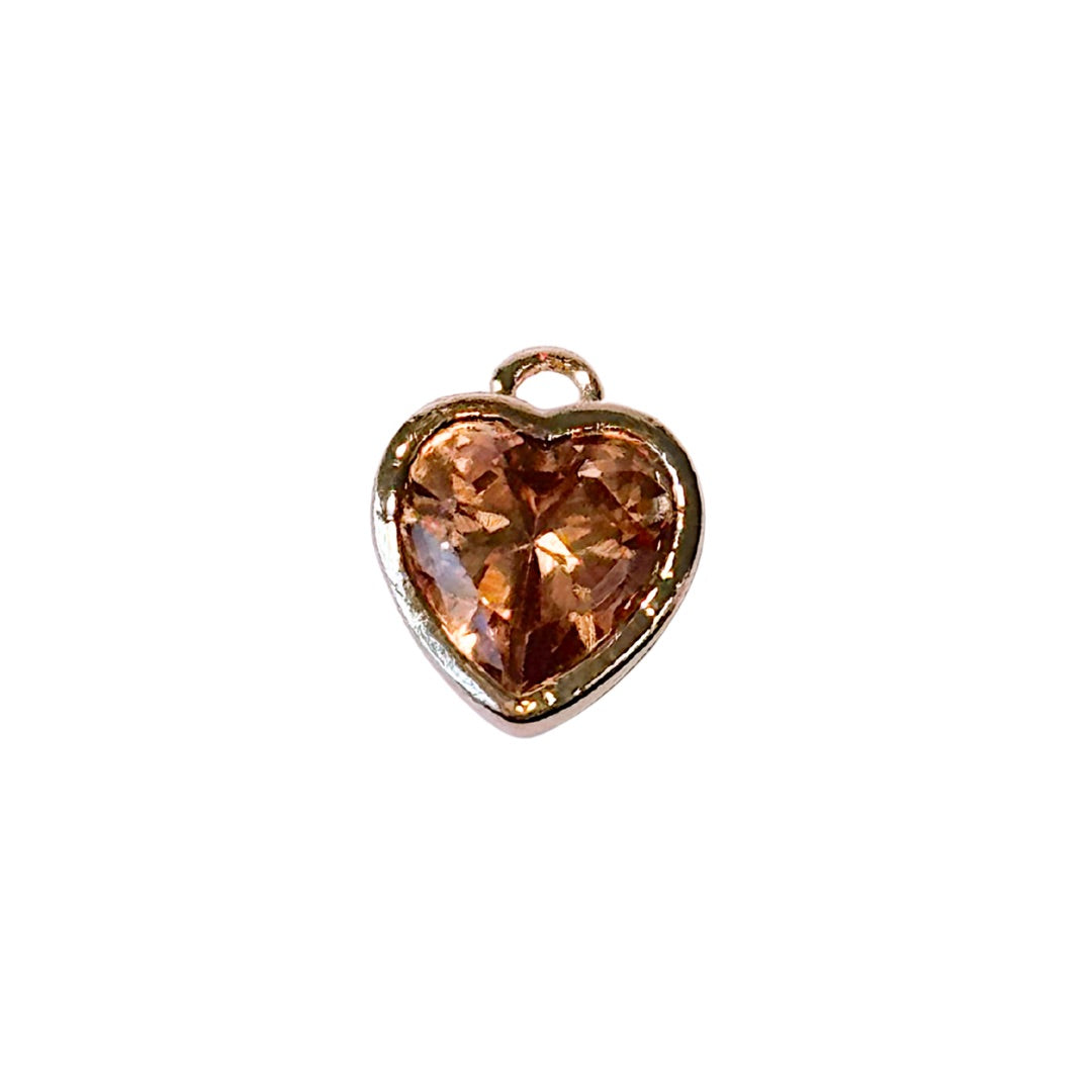 Heart Birthstone Gold Charm