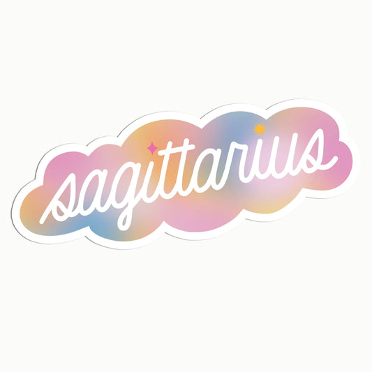 Sagittarius Gradient Clear Die Cut Sticker