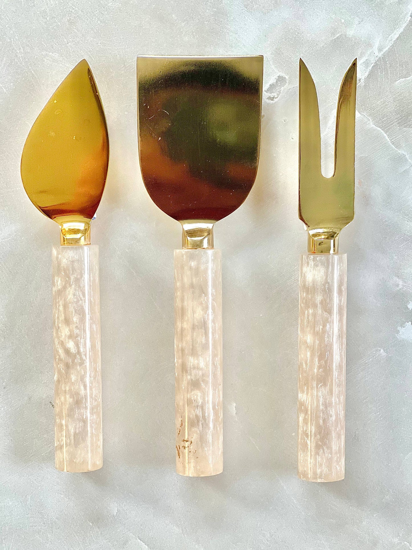 Ivory Resin & Steel Cheese Tools