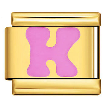 Gold Letter Italian Charm