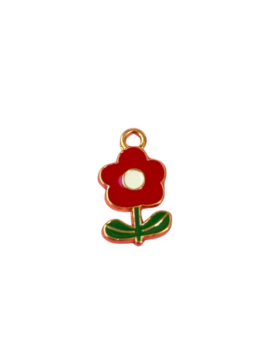 Poppy Flower Gold Charm