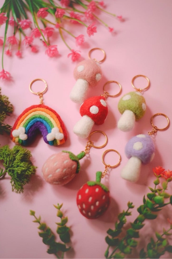 Rainbow Felt Keychain